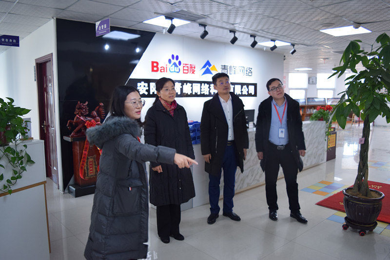 中共河南省委網(wǎng)信辦社評處處長李麗同志，中共安陽市委網(wǎng)信辦副主任、市互聯(lián)網(wǎng)行業(yè)黨委書記王曉萌同志蒞臨安陽青峰網(wǎng)絡(luò)參觀指導(dǎo)！
